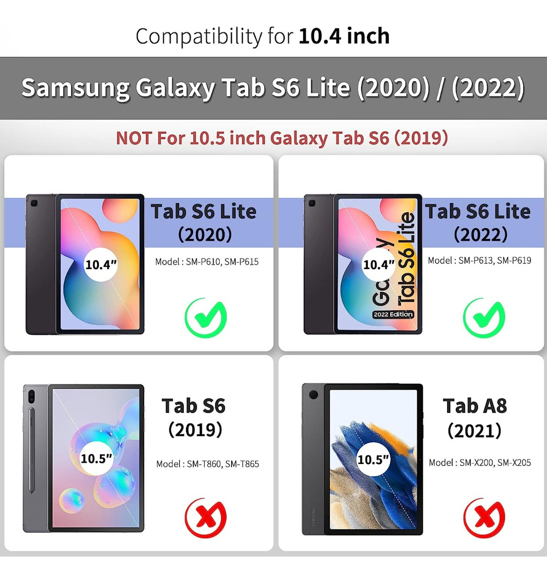 CASE PARA GALAXY TAB S6 LITE P620 P625 CON PORTALÁPIZ NEGRO - 2
