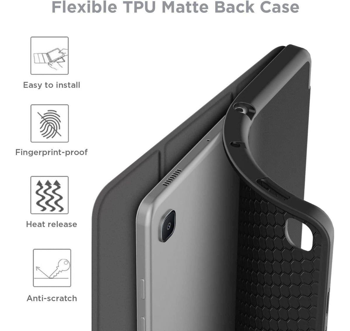 CASE PARA GALAXY TAB S6 LITE P620 P625 CON PORTALÁPIZ NEGRO - 4