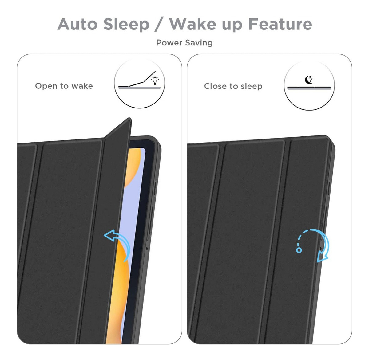 CASE PARA GALAXY TAB S6 LITE P620 P625 CON PORTALÁPIZ NEGRO - 5