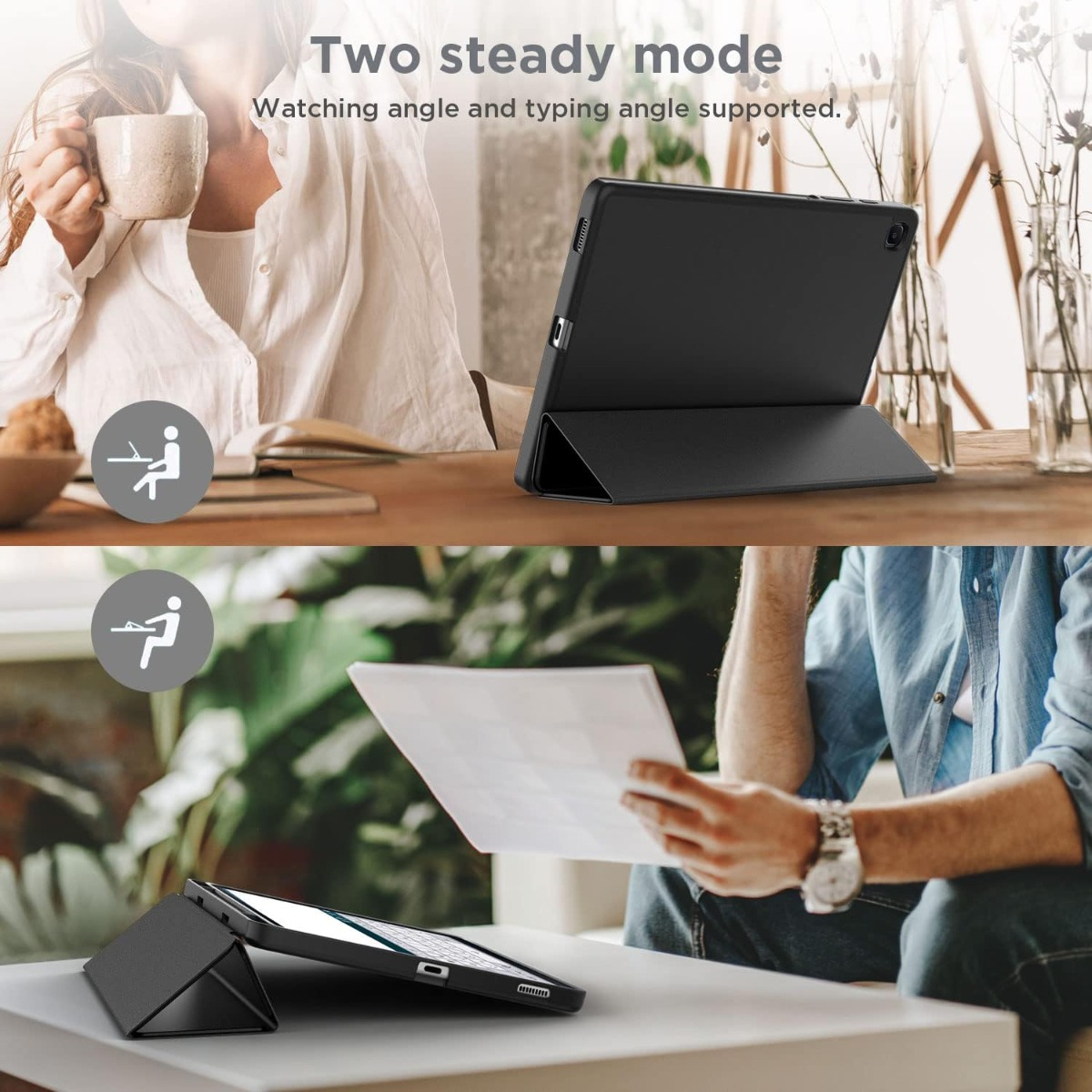 CASE PARA GALAXY TAB S6 LITE P620 P625 CON PORTALÁPIZ NEGRO - 6