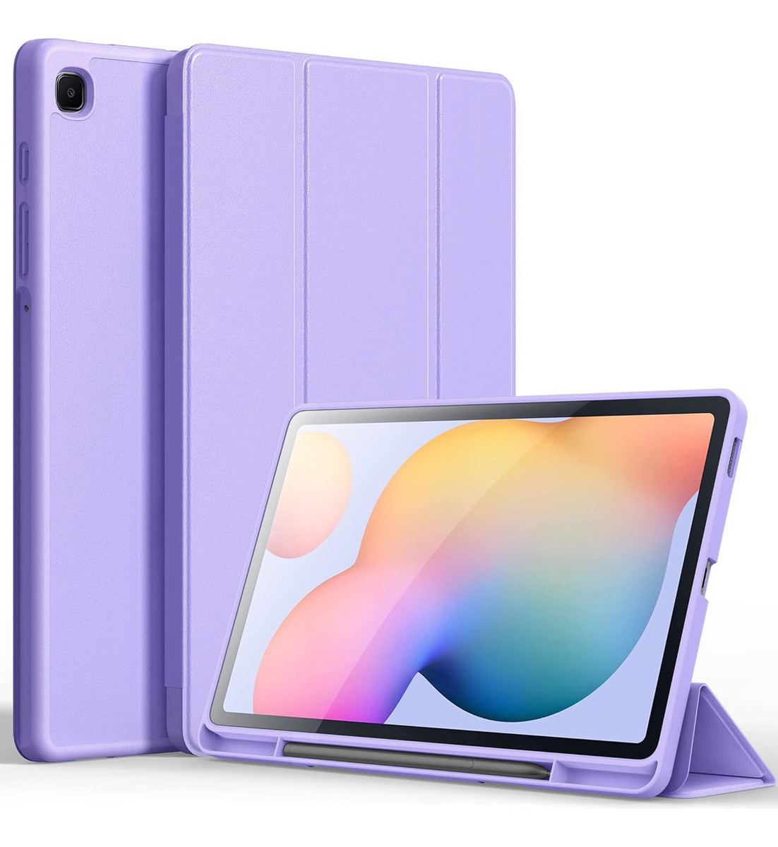 CASE PARA GALAXY TAB S6 LITE P620 P625 C/ PORTALÁPIZ LILA - 1