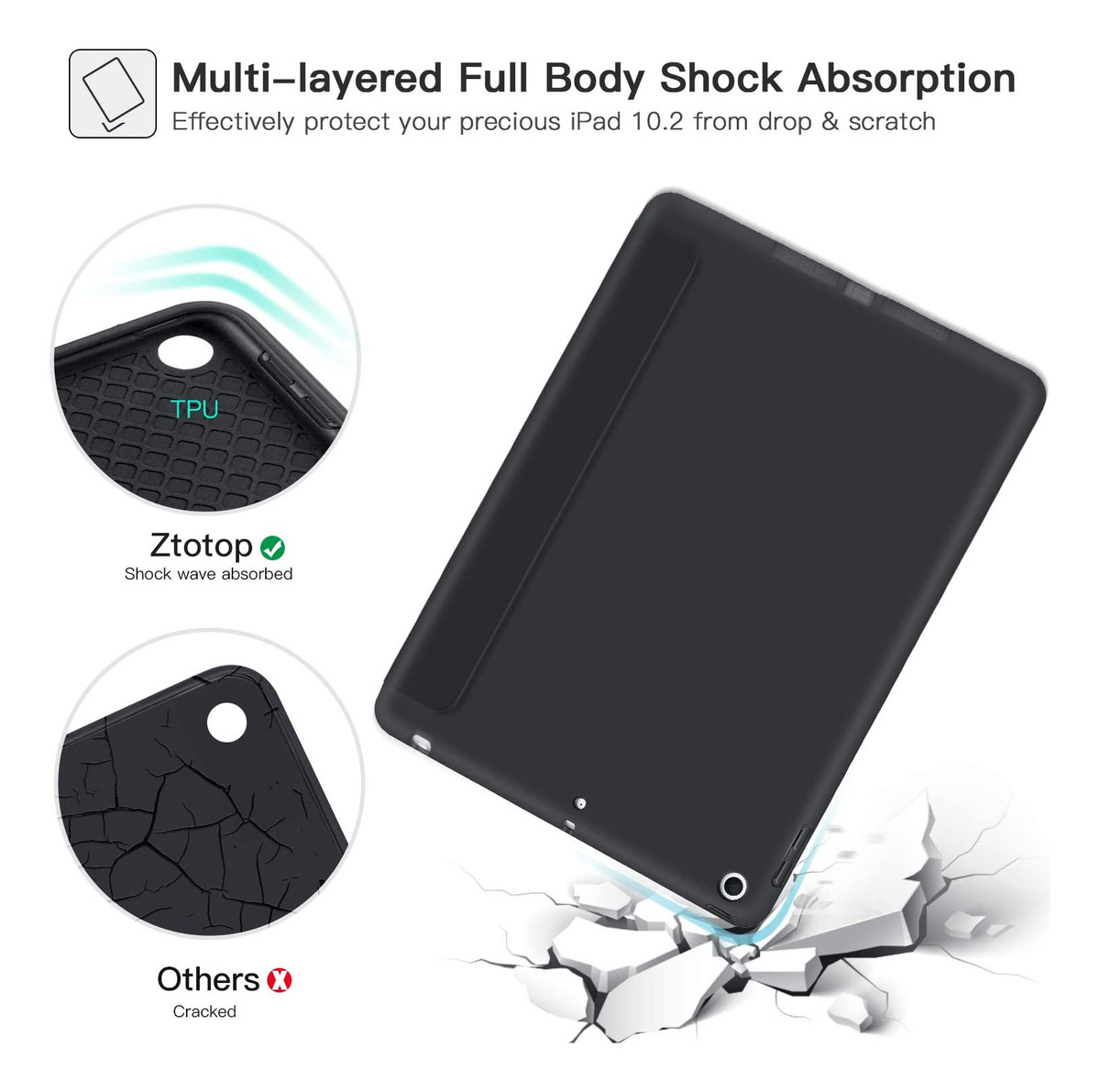 FUNDA PARA IPAD 10.2 7MA 8VA 9VA GEN CASE ESTUCHE PROTECTOR - 5