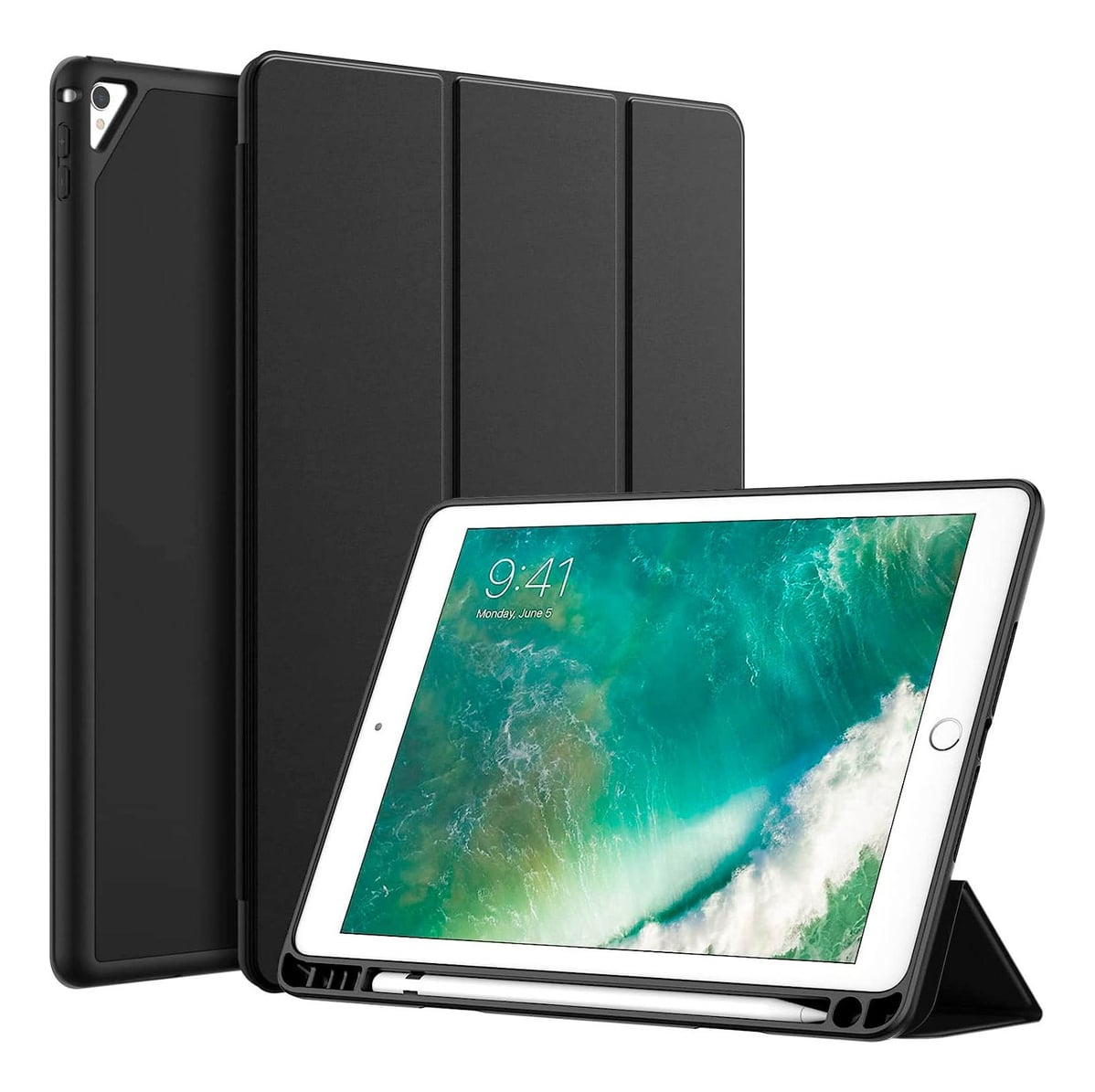 SMART CASE PARA IPAD 9.7 5TA GEN A1822 A1823 FUNDA NEGRA - 1