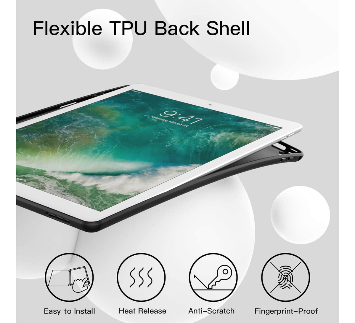 SMART CASE PARA IPAD 9.7 5TA GEN A1822 A1823 FUNDA NEGRA - 2