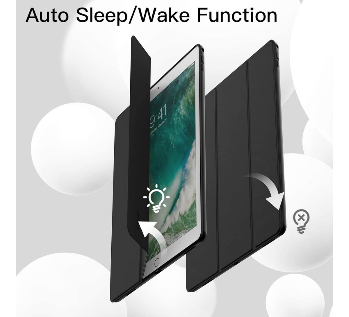 SMART CASE PARA IPAD 9.7 5TA GEN A1822 A1823 FUNDA NEGRA - 5