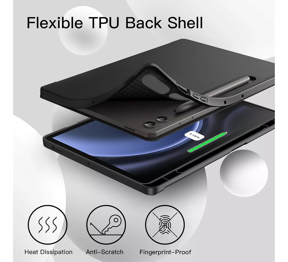 FUNDA CASE PARA GALAXY TAB S9 FE PLUS X610 X616 + MICA GLASS - 4
