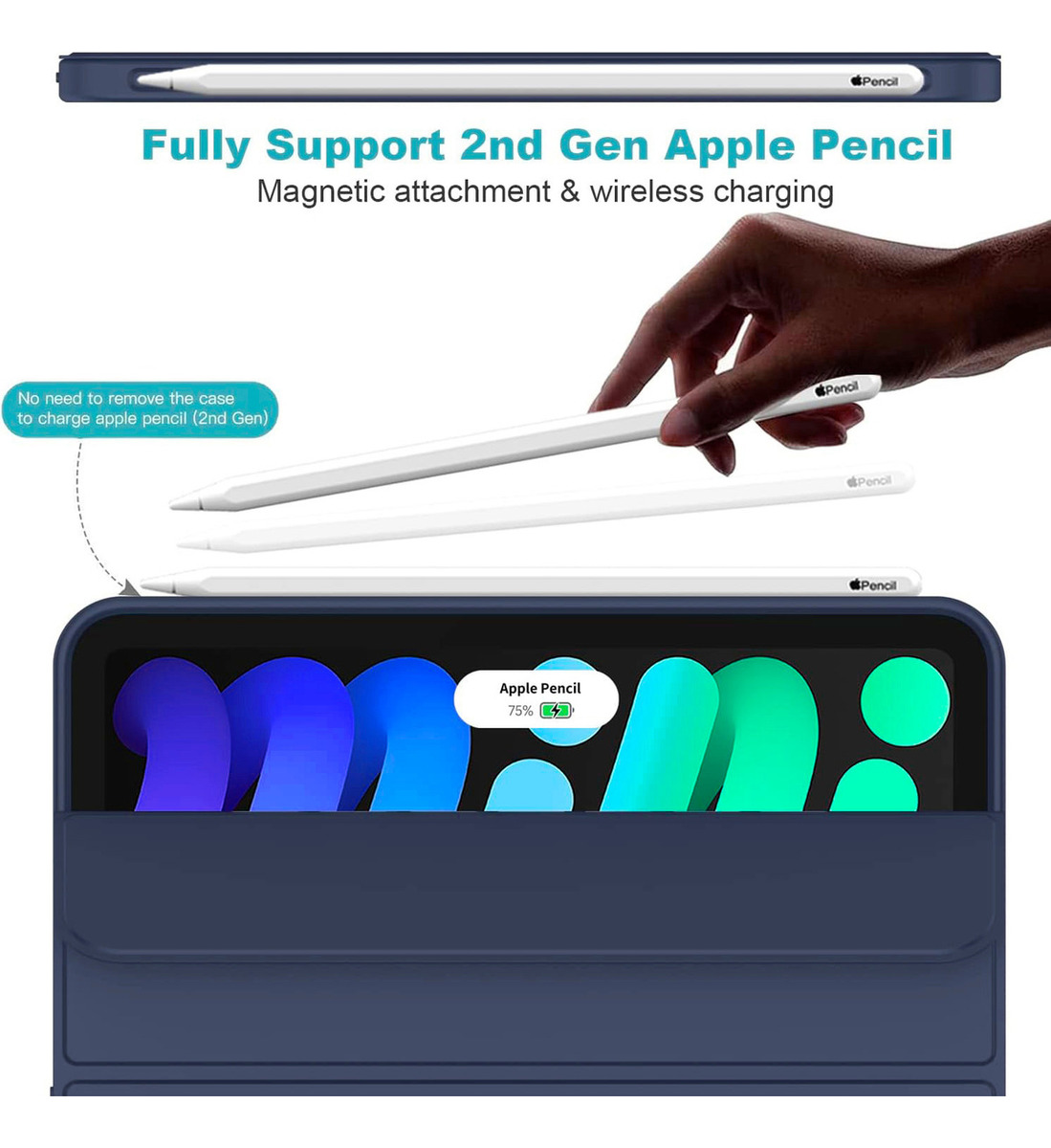 FUNDA SMART CASE PARA IPAD MINI 6 GEN A2567 A2568 NAVY - 5