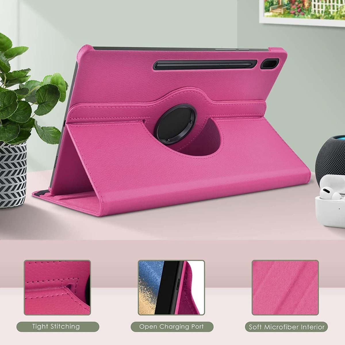 CASE COVER GIRATORIO PARA GALAXY TAB S7 FE 12.4 T735 T730 - 4
