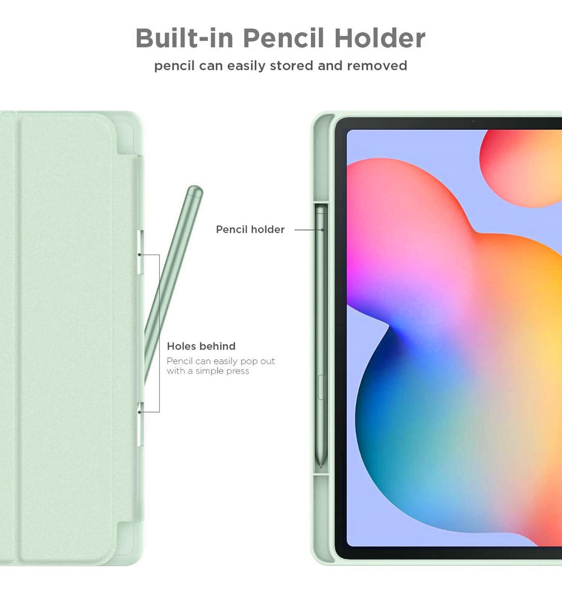 CASE PARA GALAXY TAB S6 LITE P613 P619 CON PORTALÁPIZ LIMÓN - 5