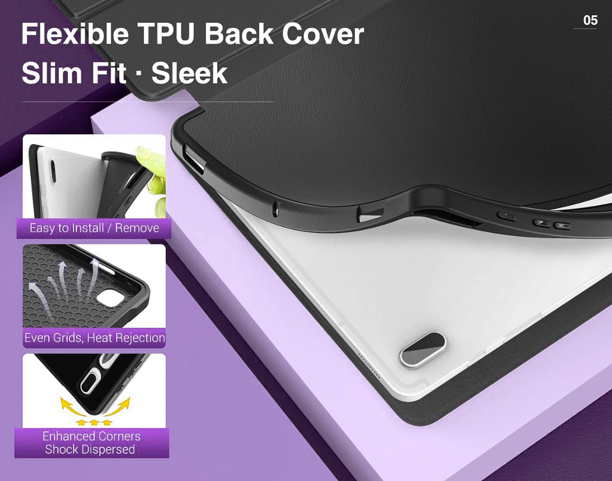 CASE FUNDA PARA GALAXY TAB S7 FE T730 T735 CON PEN HOLDER - 5