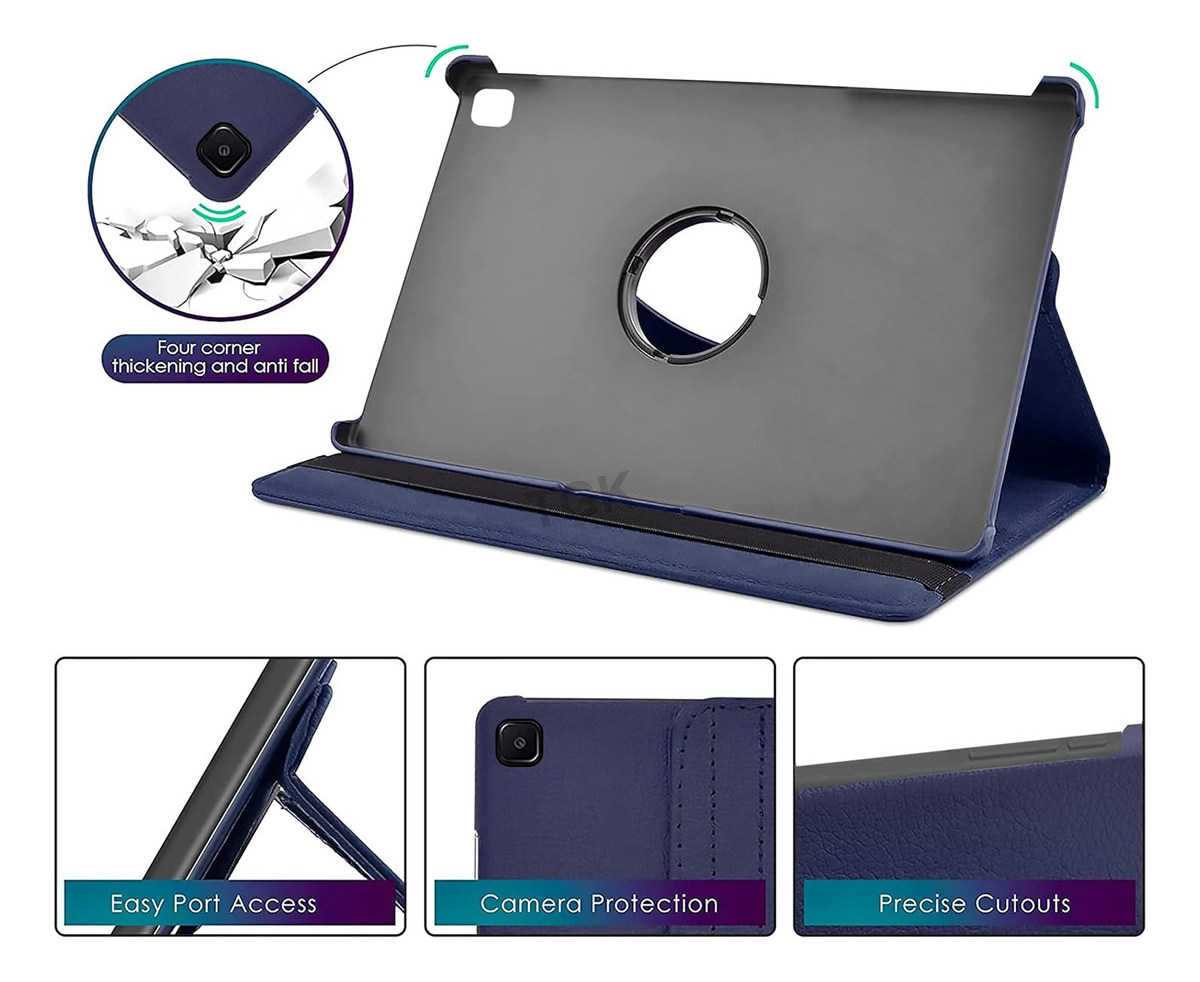 CASE PARA GALAXY TAB S6 LITE P610 P615 FLIP PROTECTOR NAVY - 3