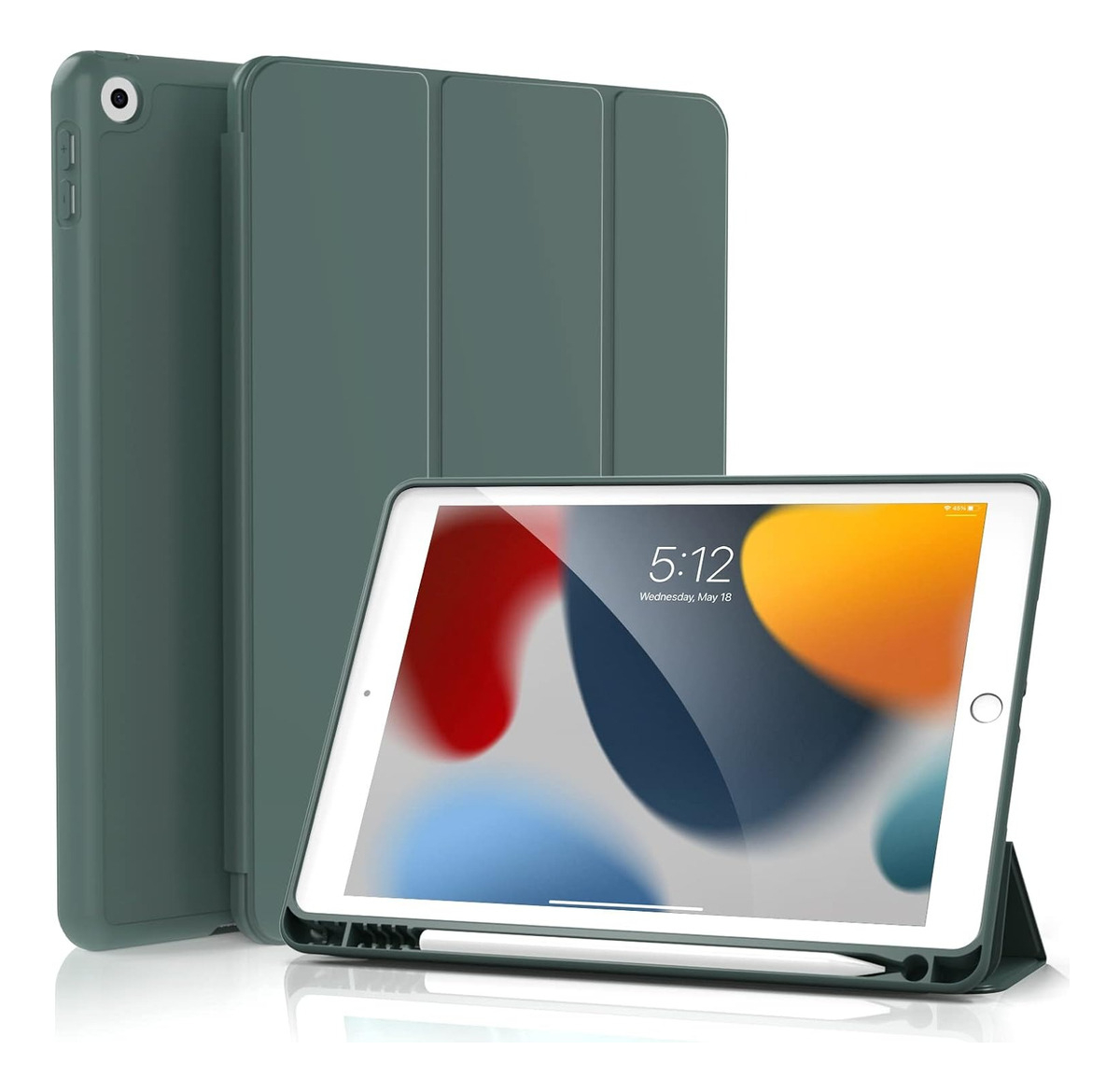 FUNDA SMART CASE PARA IPAD 9NA 10.2 7GEN 8GEN 9GEN VERDE - 1