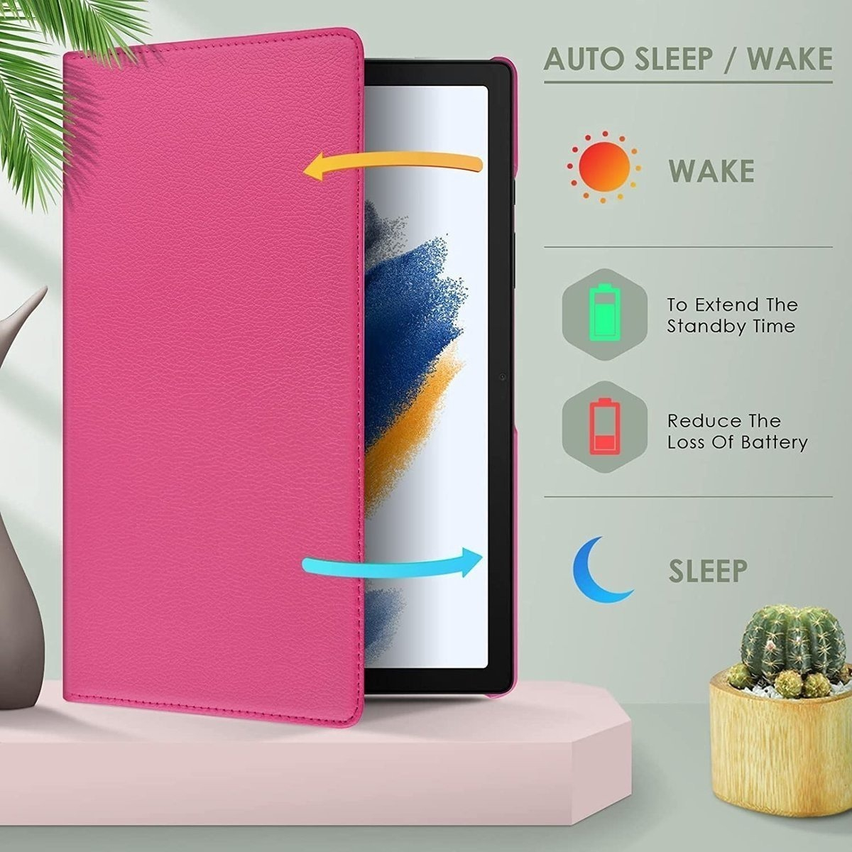 CASE FUNDA PARA GALAXY TAB A8 10.5 X200 X205 FUCSIA - 5
