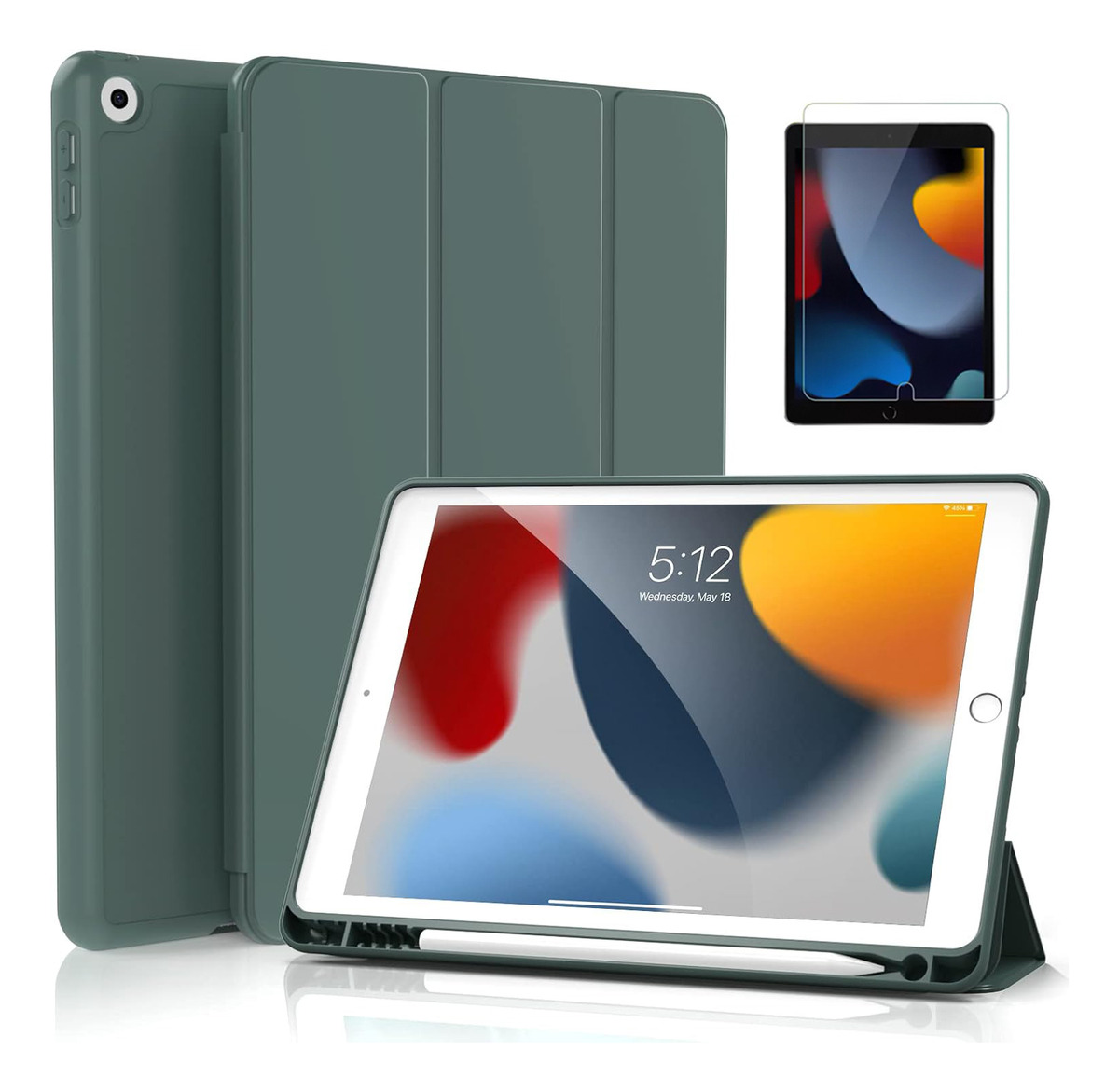 CASE + MICA PARA IPAD 10.2 7MA 8VA 9VA GEN FUNDA PROTECTOR - 1