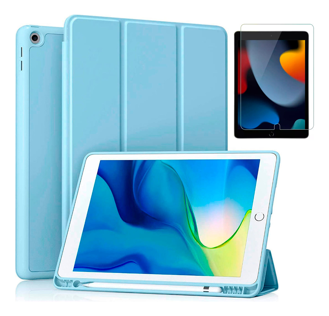 CASE + MICA PARA IPAD 10.2 7MA 8VA 9VA GEN FUNDA PROTECTOR - 1