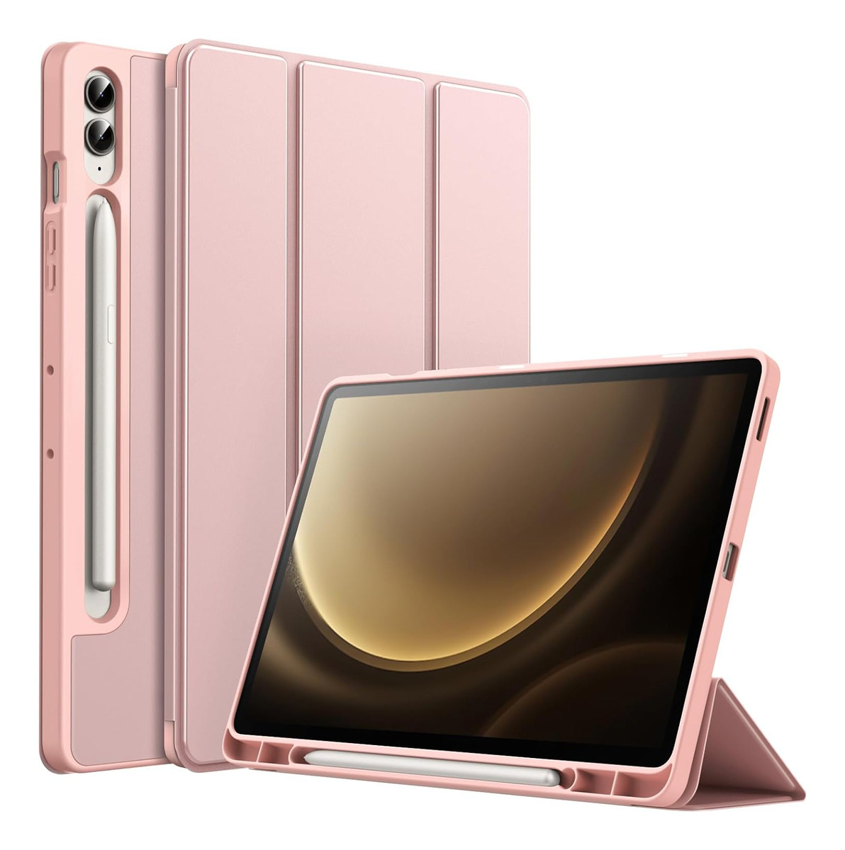 FUNDA CASE PARA GALAXY TAB S9 FE PLUS 12.4 X610 X616 ROSE - 1