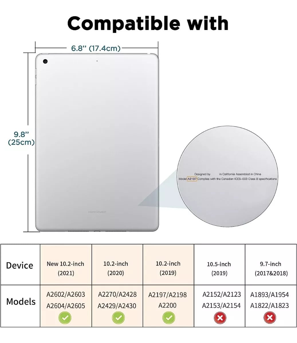PARA IPAD 10.2 7MA 8VA 9VA GEN FUNDA CASE ESTUCHE PROTECTOR - 6
