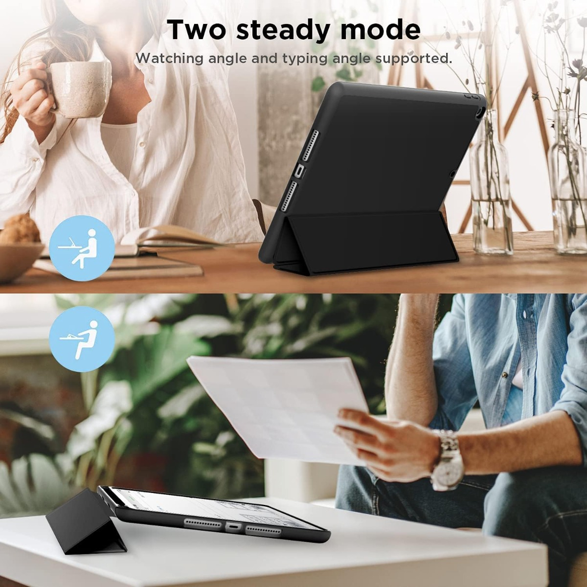 FUNDA SMART CASE PARA IPAD 10.2 7GEN A2197 A2198 NEGRO - 6