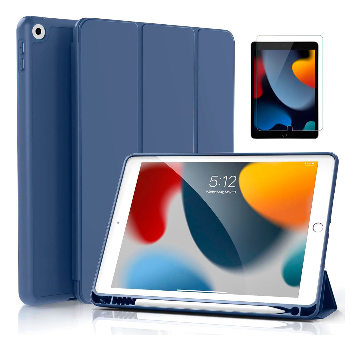 CASE + MICA PARA IPAD 10.2 7MA 8VA 9VA GEN FUNDA PROTECTOR - 1