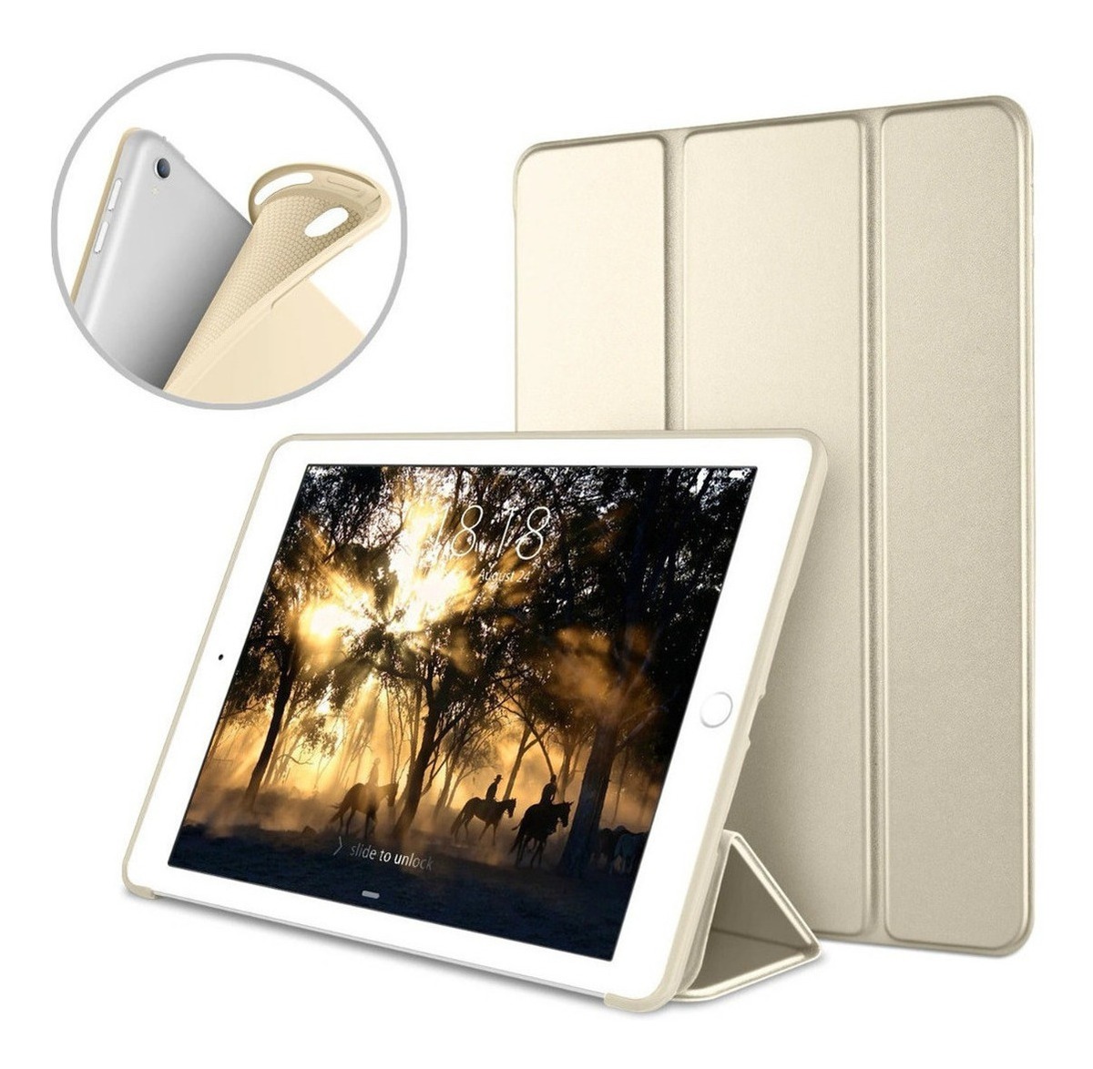 SMART CASE PARA IPAD 10.5 AIR 3 2019 ESTUCHE SILICONA GOLD - 1
