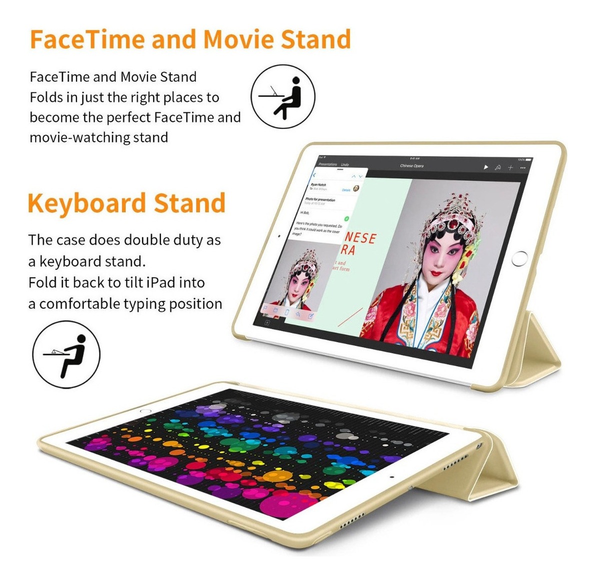 SMART CASE PARA IPAD 10.5 AIR 3 2019 ESTUCHE SILICONA GOLD - 3