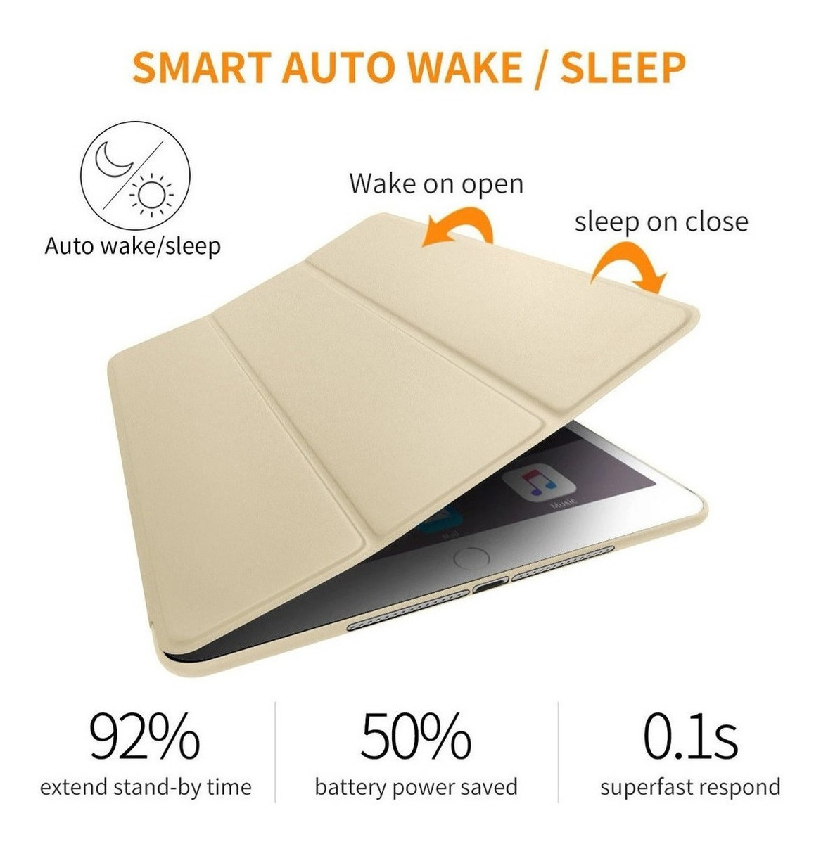 SMART CASE PARA IPAD 10.5 AIR 3 2019 ESTUCHE SILICONA GOLD - 6