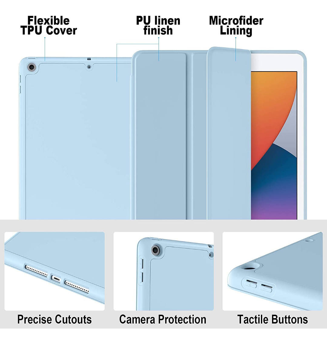 PARA IPAD 10.2 7MA 8VA 9VA GEN FUNDA CASE ESTUCHE PROTECTOR - 2