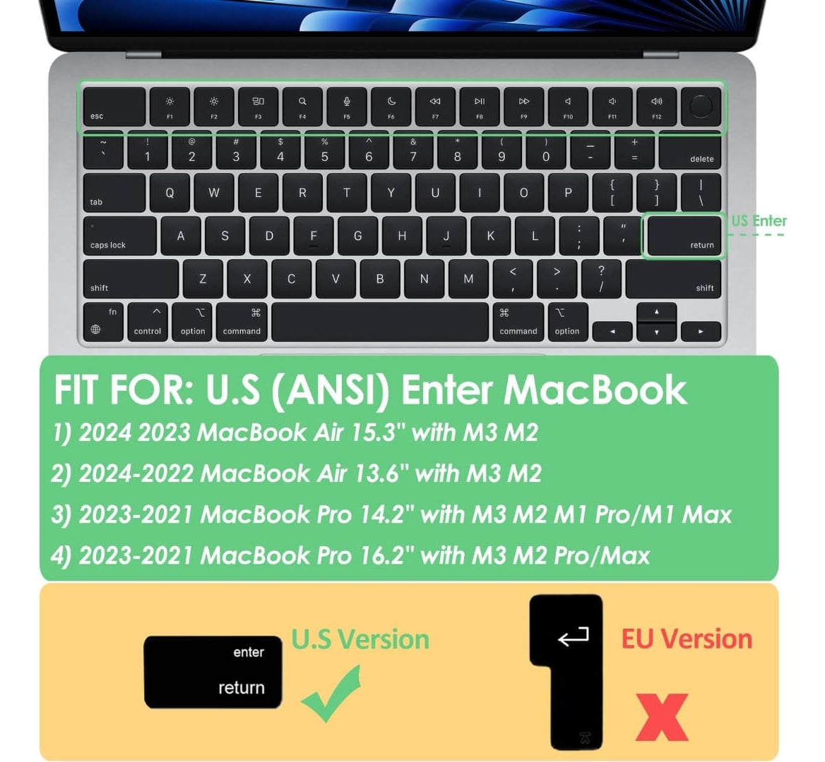 PROTECTOR TECLADO U.S PARA MACBOOK PRO 14 M5 (2025) A3434 - 3