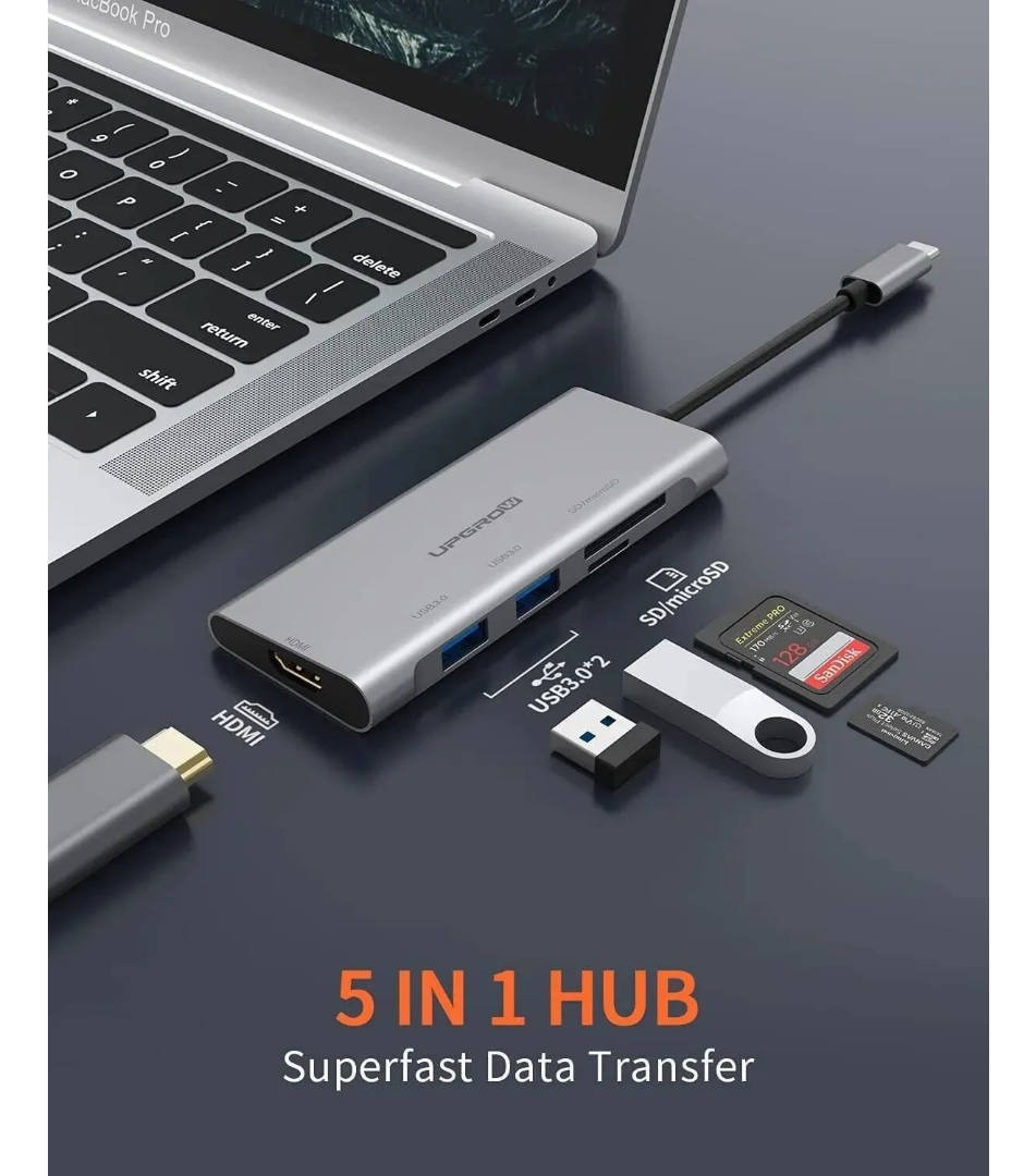 HUB USB-C UPGROW 5EN1 PARA MACBOOK PRO 14 M5 (2025) A3434 - 3
