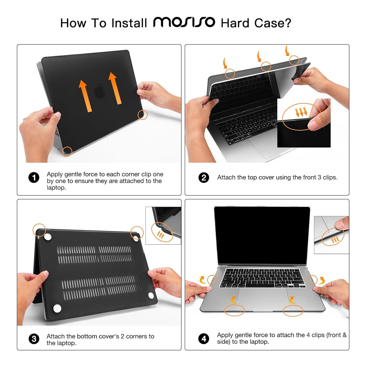 CASE MOSISO PARA MACBOOK AIR 15 M4 A3241 (2025) BLACK + MICA - 4