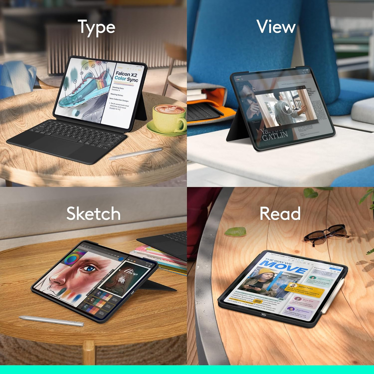 TECLADO LOGITECH COMBO TOUCH PARA IPAD PRO 11 M5 (2025) - 5