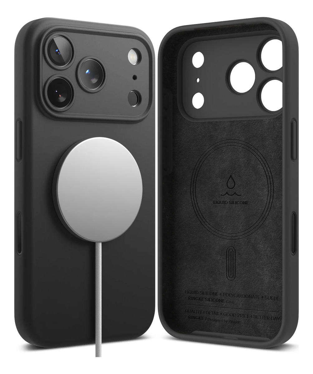 CASE RINGKE SILICONE (MAG) PARA IPHONE 17 PRO MAX 6.9 NEGRO - 1