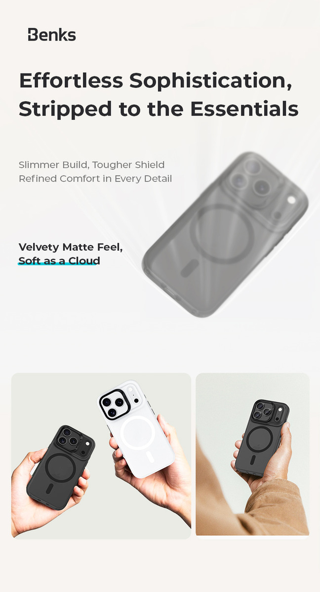 CASE BENKS LUCID ARMOR (MAG) PARA IPHONE 17 PRO 6.3 SMOKE - 5