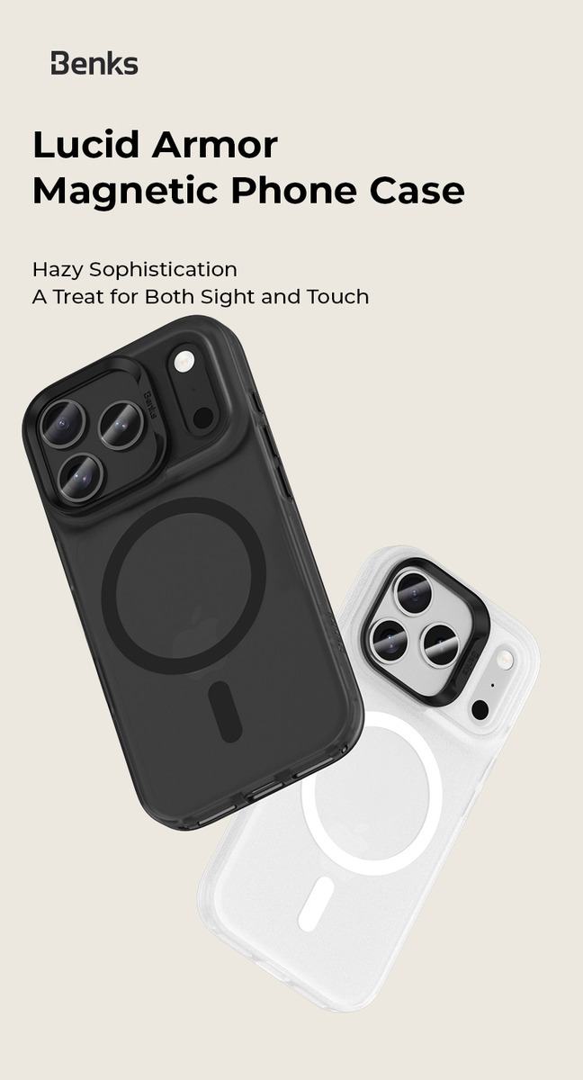 CASE BENKS LUCID ARMOR (MAG) PARA IPHONE 17 PRO 6.3 SMOKE - 6
