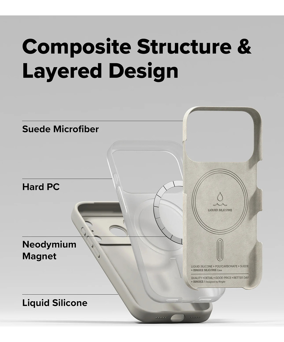 CASE RINGKE SILICONE (MAG) PARA IPHONE 17 PRO 6.3 STONE - 6