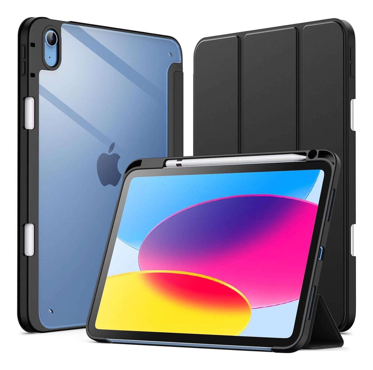 CASE PARA IPAD 11MA GEN A16 CHIP (2025) CLEAR / NEGRO - 1