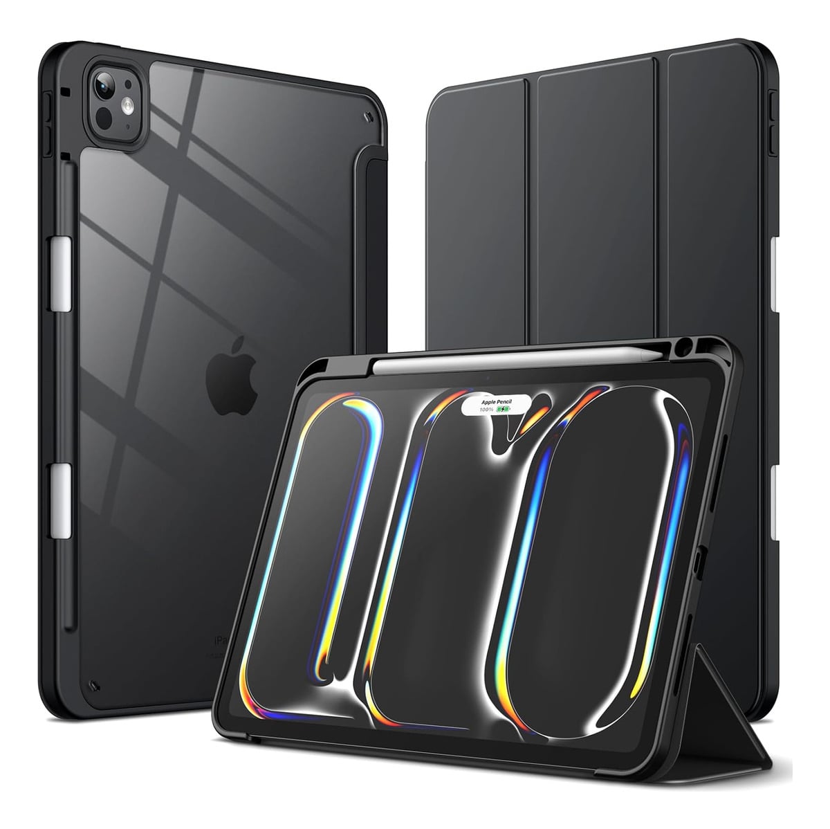 CASE PARA IPAD PRO 11 M5 (2025) A3357 A3358 CLEAR / NEGRO - 1