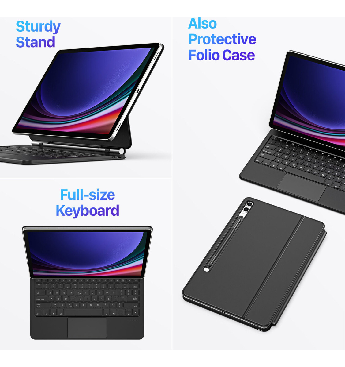 CASE CON TECLADO MAGNÉTICO PARA GALAXY TAB S8 11 X700 X706 - 5