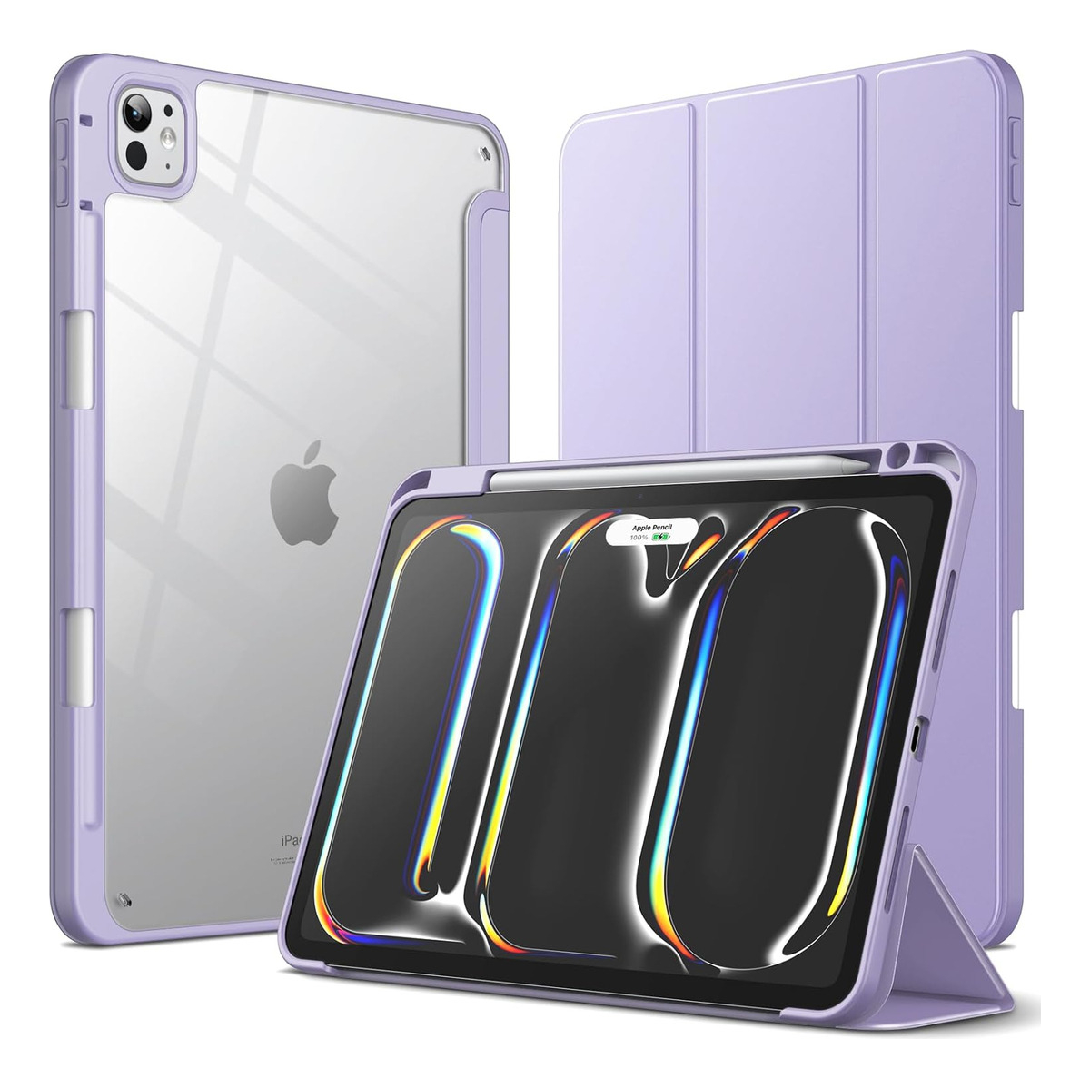 CASE PARA IPAD PRO 11 M5 (2025) A3357 A3358 CLEAR / LILA - 1