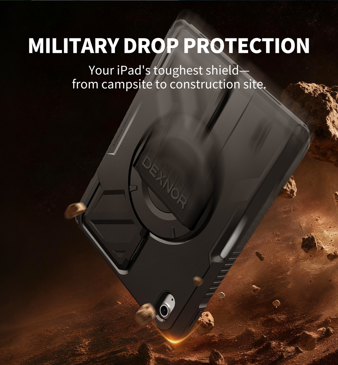 CASE DEXNOR 360° PARA IPAD A16 CHIP 11MA GEN (2025) C/ MANGO - 2