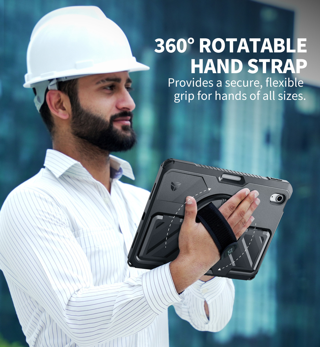 CASE DEXNOR 360° PARA IPAD A16 CHIP 11MA GEN (2025) C/ MANGO - 3