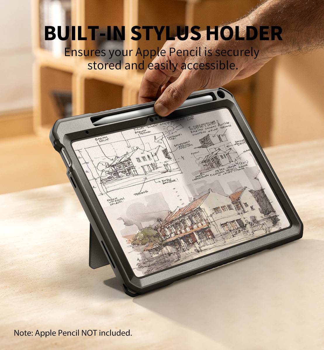 CASE DEXNOR 360° PARA IPAD A16 CHIP 11MA GEN (2025) C/ MANGO - 4