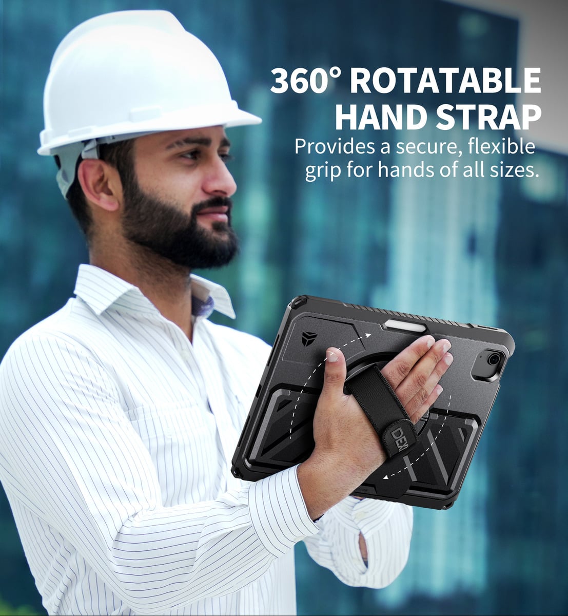 CASE DEXNOR 360° PARA IPAD AIR 5 2022 A2588 A2589 CON MANGO - 5