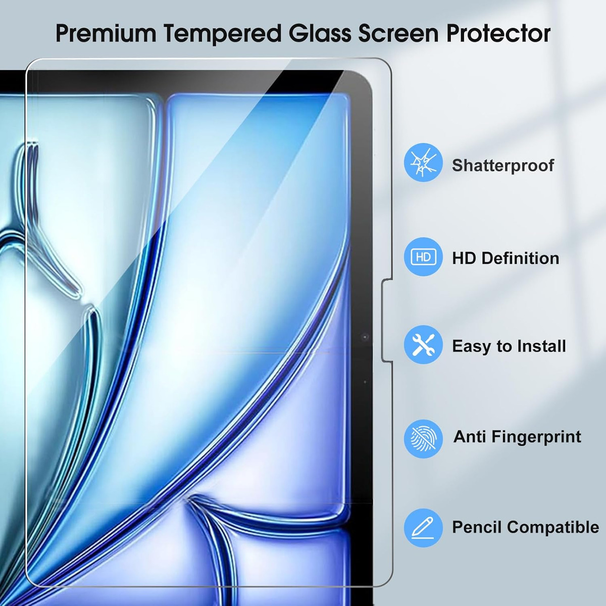 MICA PROTECTOR DE VIDRIO PARA IPAD AIR 13 M3 CHIP (2025) - 3