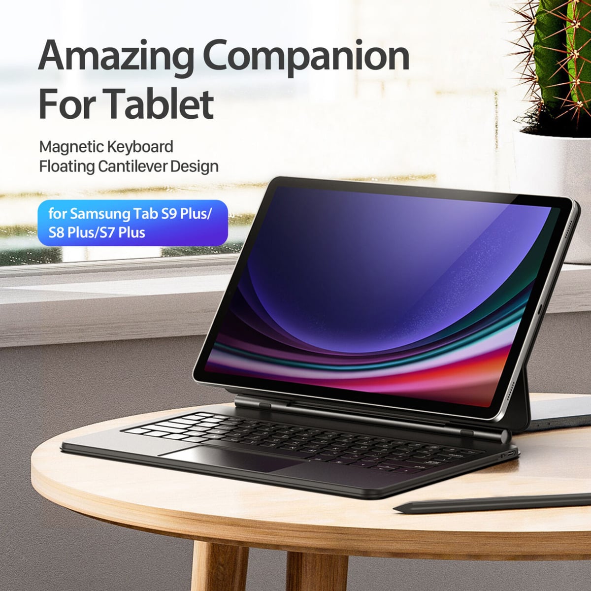CASE CON TECLADO MAGNÉTICO PARA GALAXY TAB S10 LITE X400 - 2
