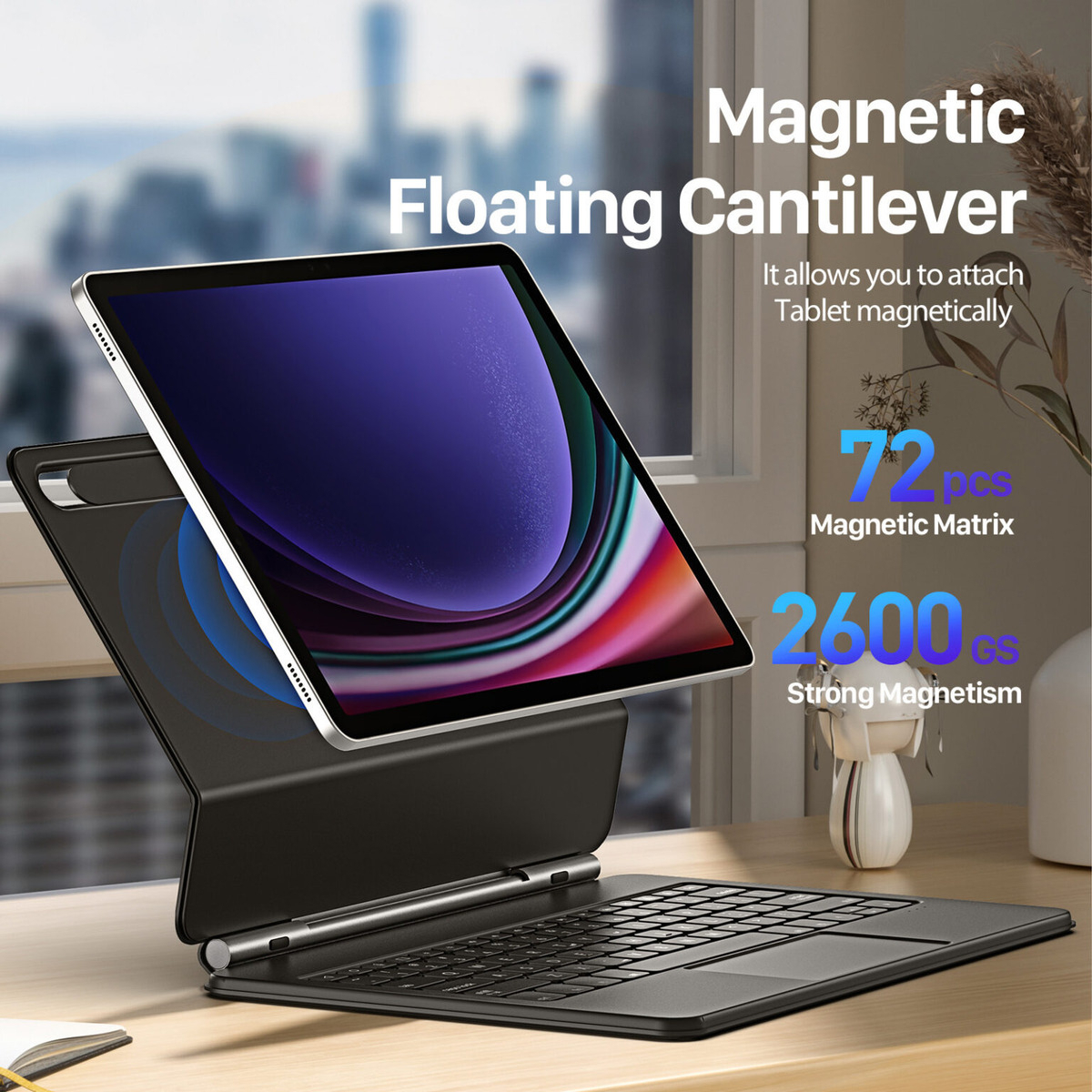 CASE CON TECLADO MAGNÉTICO PARA GALAXY TAB S10 LITE X400 - 5