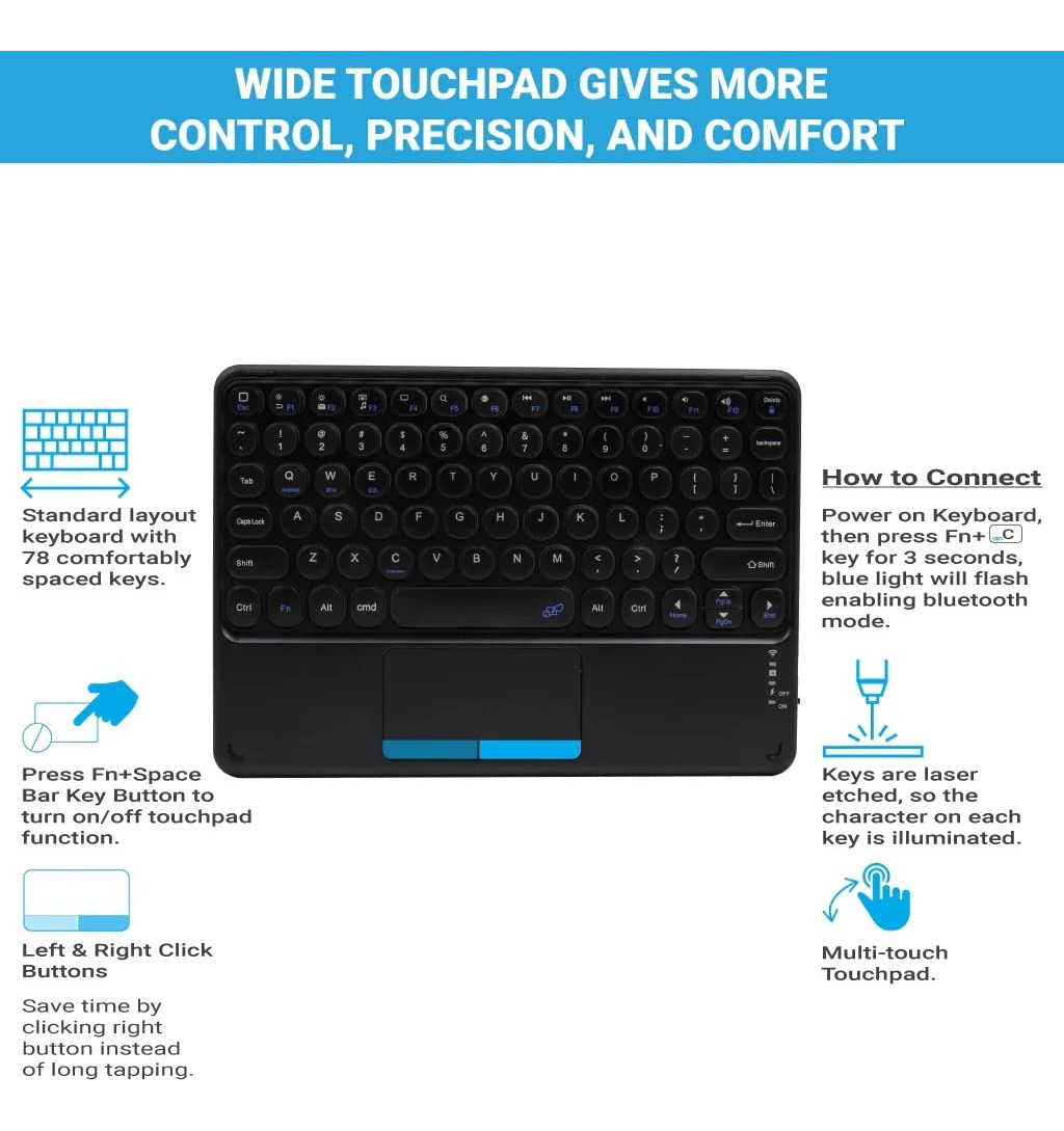 TECLADO PORTÁTIL TOUCHPAD PARA GALAXY TAB S10 FE PLUS X620 - 5