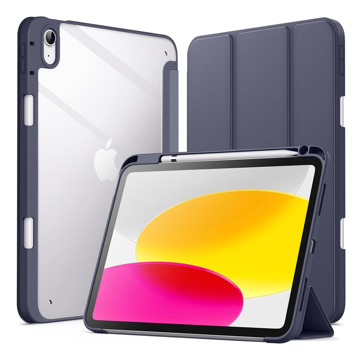 CASE PARA IPAD 10MA GEN (2022) A2696 A2757 CLEAR / LAVANDA - 1