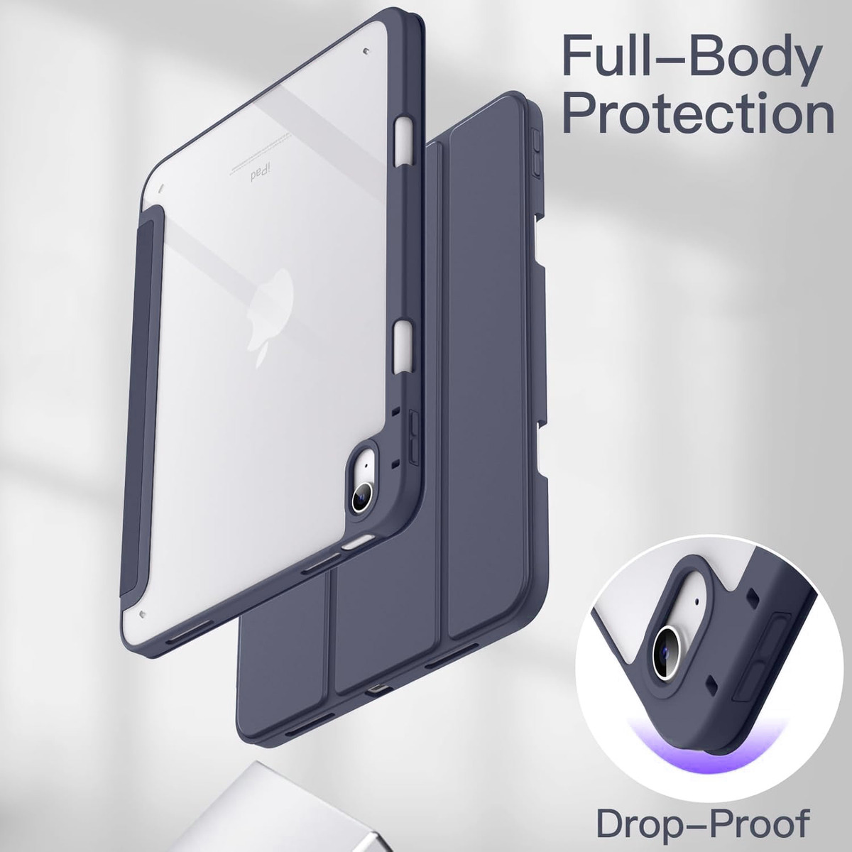 CASE PARA IPAD 10MA GEN (2022) A2696 A2757 CLEAR / LAVANDA - 2