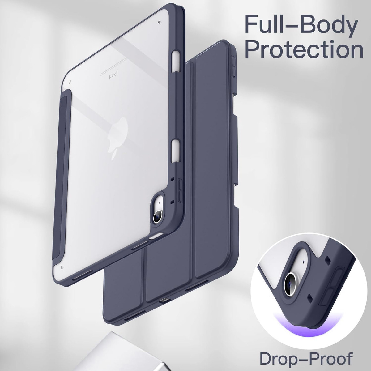 CASE PARA IPAD 11MA GEN A16 CHIP (2025) CLEAR / LAVANDA - 2